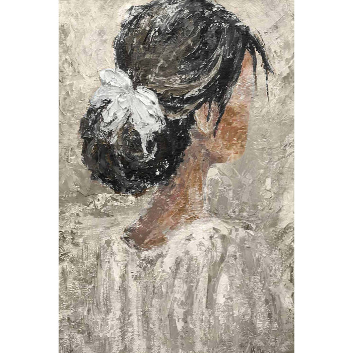 Peinture contemporaine chignon et dentelle  Toile imprimée