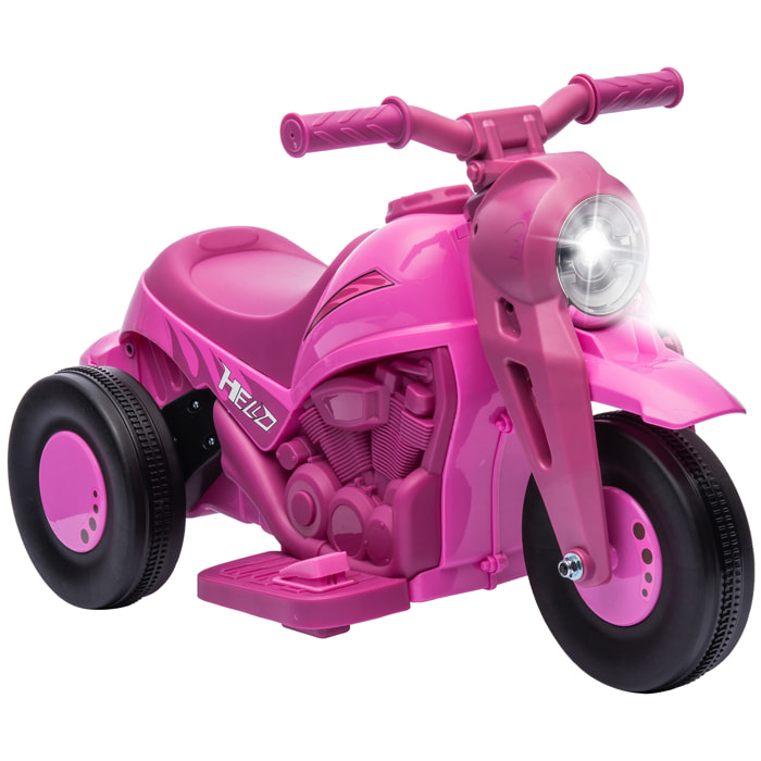 Moto électrique enfant chopper 6V env. 3Km/h 3 roues effets lumineux sonores fonction bulles rose