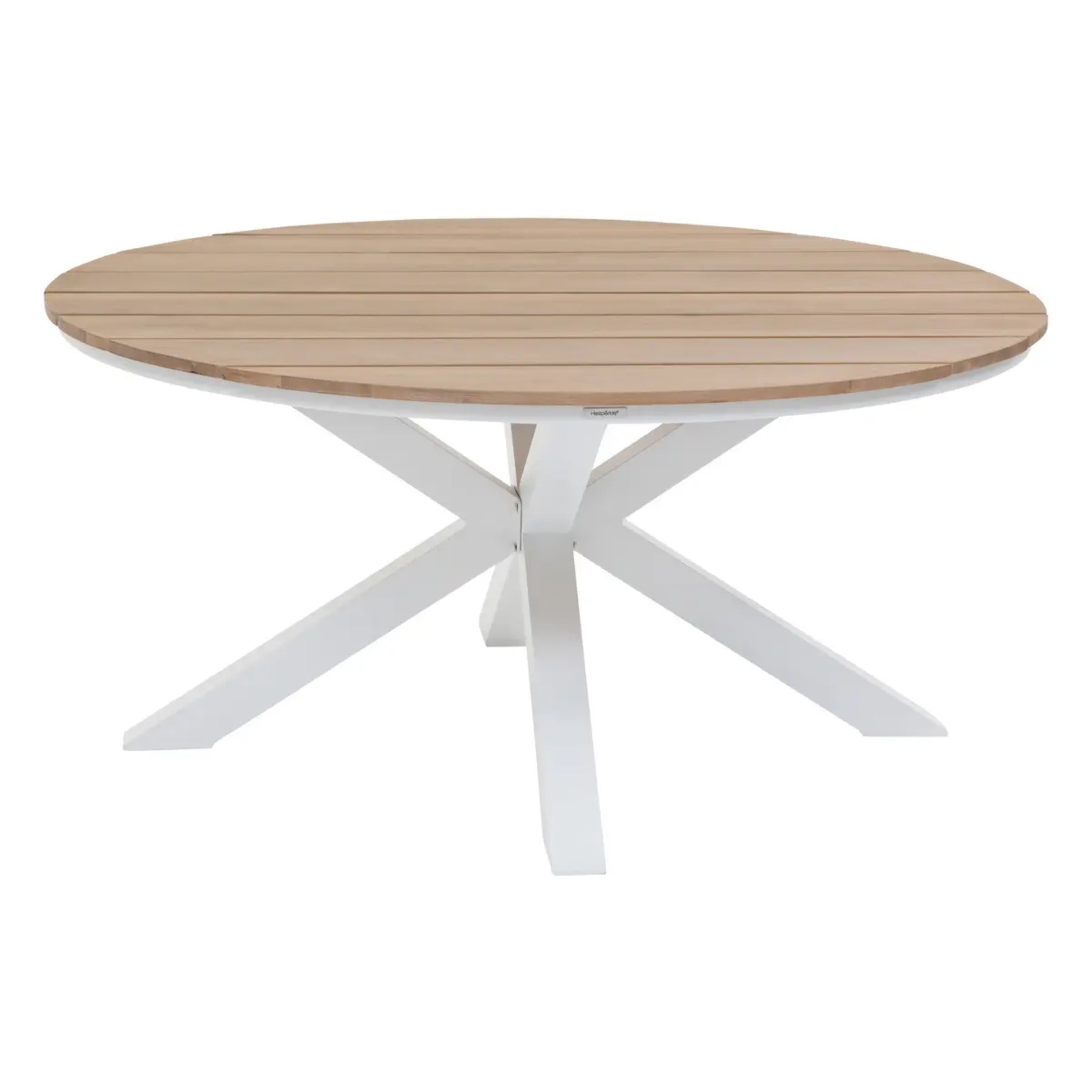Table de jardin "Oriengo" acacia & blanc 4 places en aluminium traité époxy