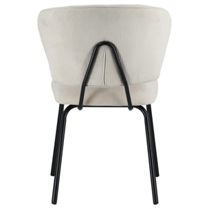 Lot de 2 chaises en velours côtelé beige NILSA