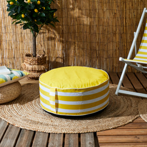 Pouf Gonflable Rayures Jaunes - Lot De 6