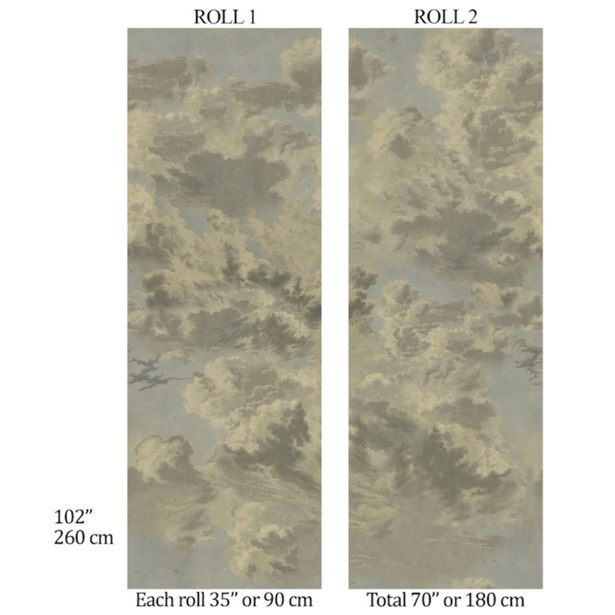 Carta da Parati Nuvole Beige Cielo Nuvoloso