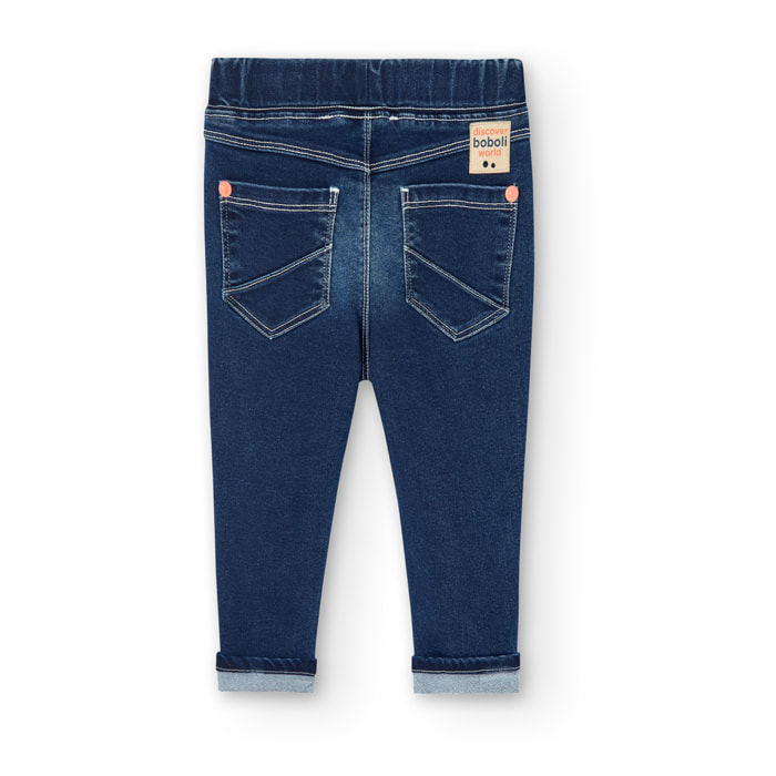 PantalÃ³n denim para niÃ±o liso de color azul, Camiseta, niÃ±a