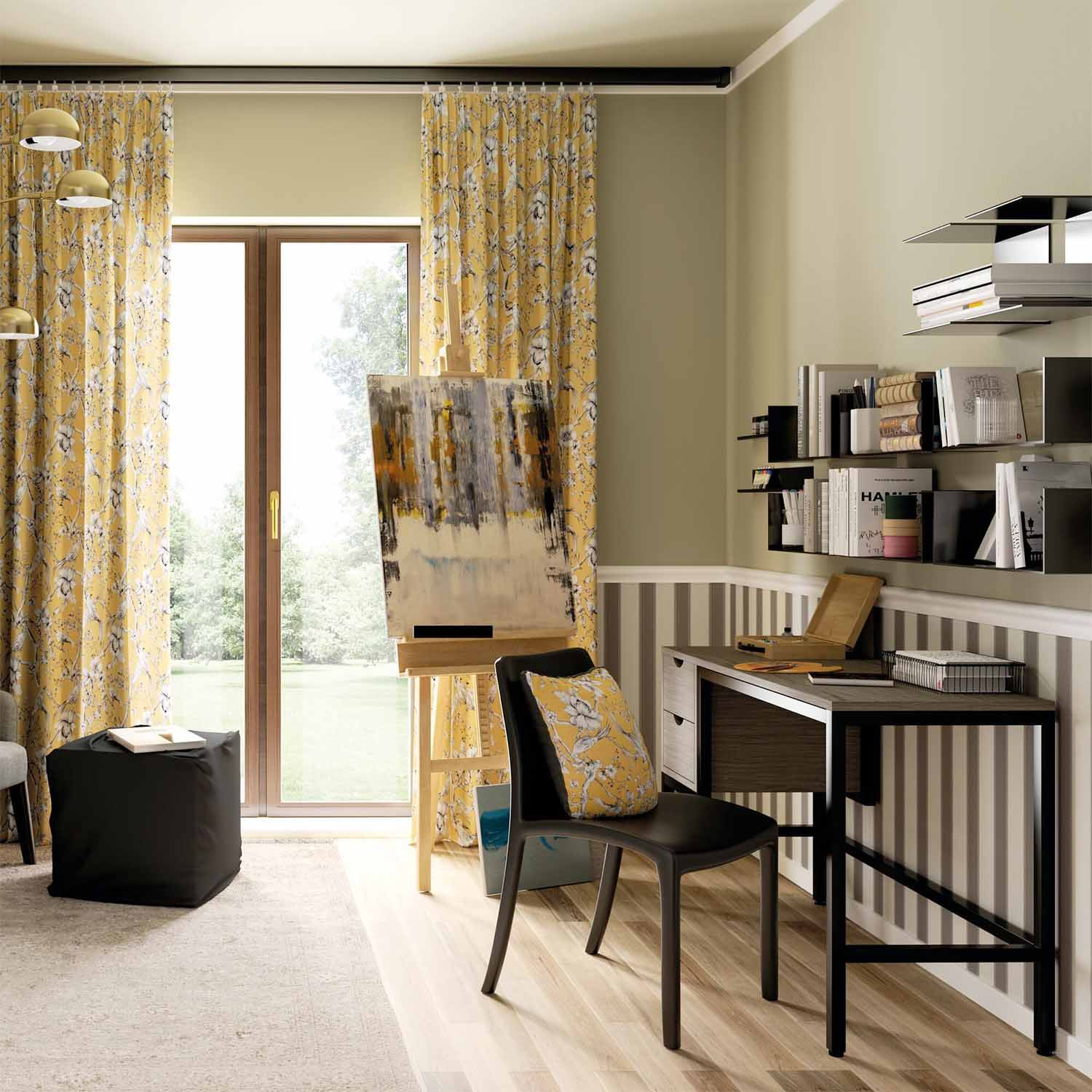 Illinois - scrivania in legno e metallo con cassetti - 120x48x76 cm