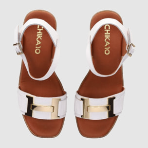 Sandalias de Piel - Blanco - Tacón: 6 cm