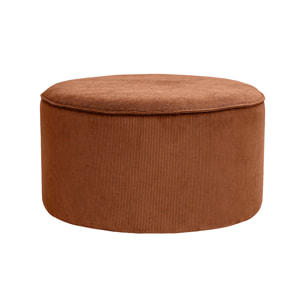 Pouf rond en velours côtelé terre brûlée D70 cm PAUL