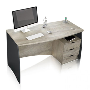 Mesa de escritorio Elan 3 cajones Roble Alaska - Gris Antracita