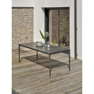 TIGUA - Table de jardin 8 places en Céramique - Gris anthracite