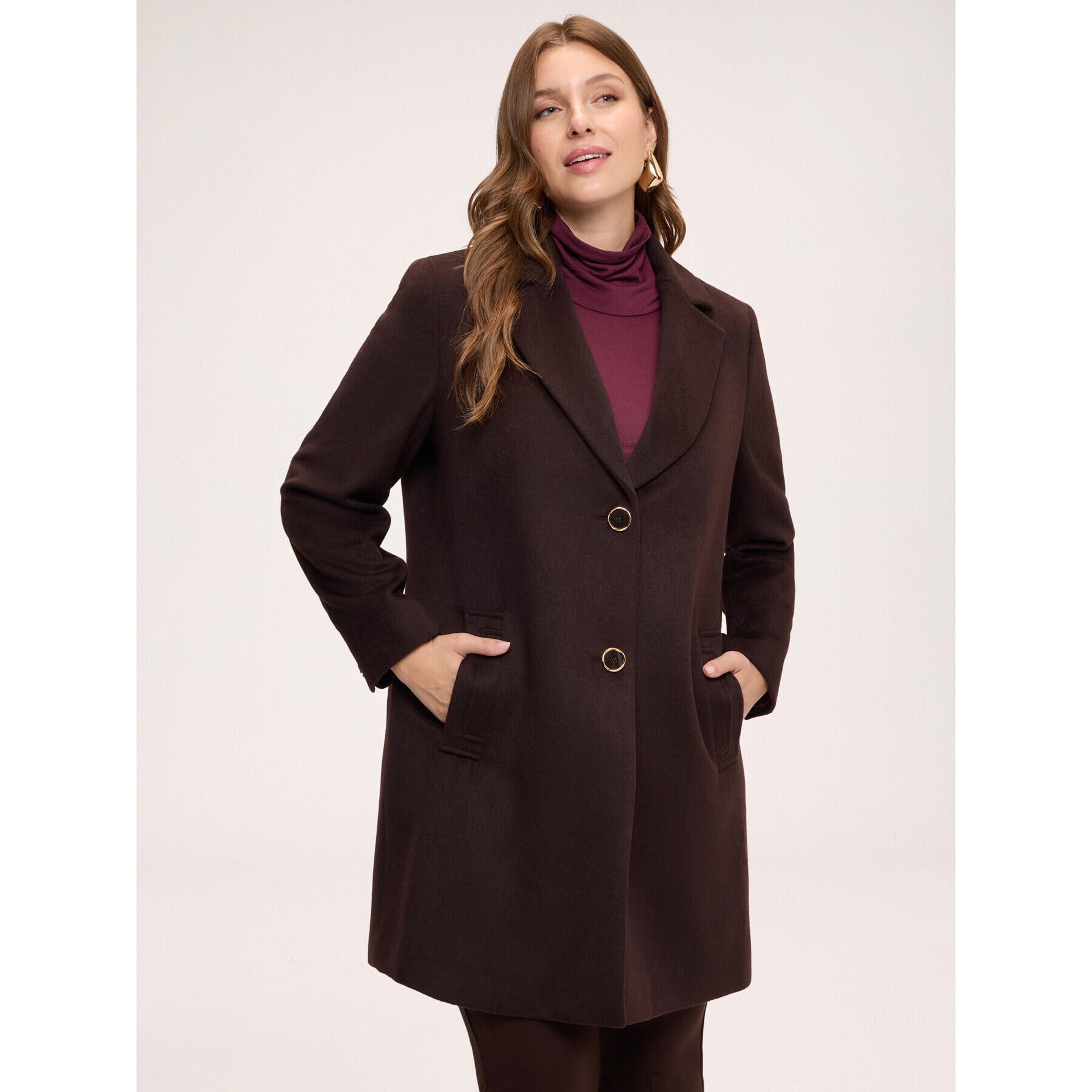 Fiorella Rubino - Cappotto con chiusura monopetto - Marrone