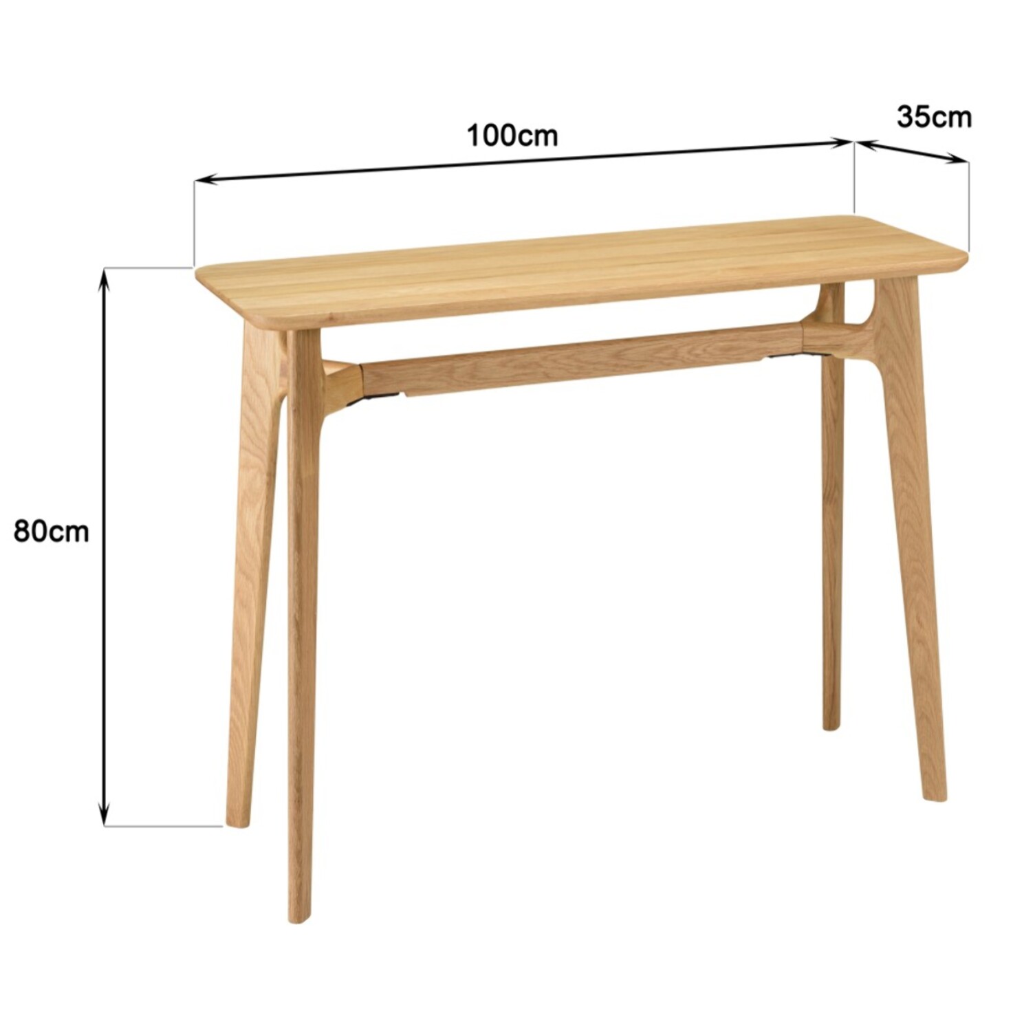 SYA - Console 100x35cm en chêne massif