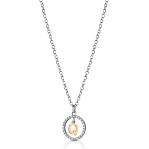 Collana Hiriwa 925 Cerchio Lettera Q Argento