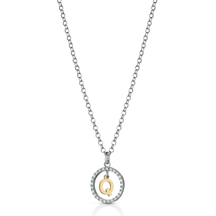 Collana Hiriwa 925 Cerchio Lettera Q Argento