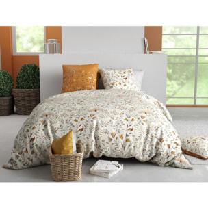 Parure housse de couette 100% coton 57fils + 2 taies Demil