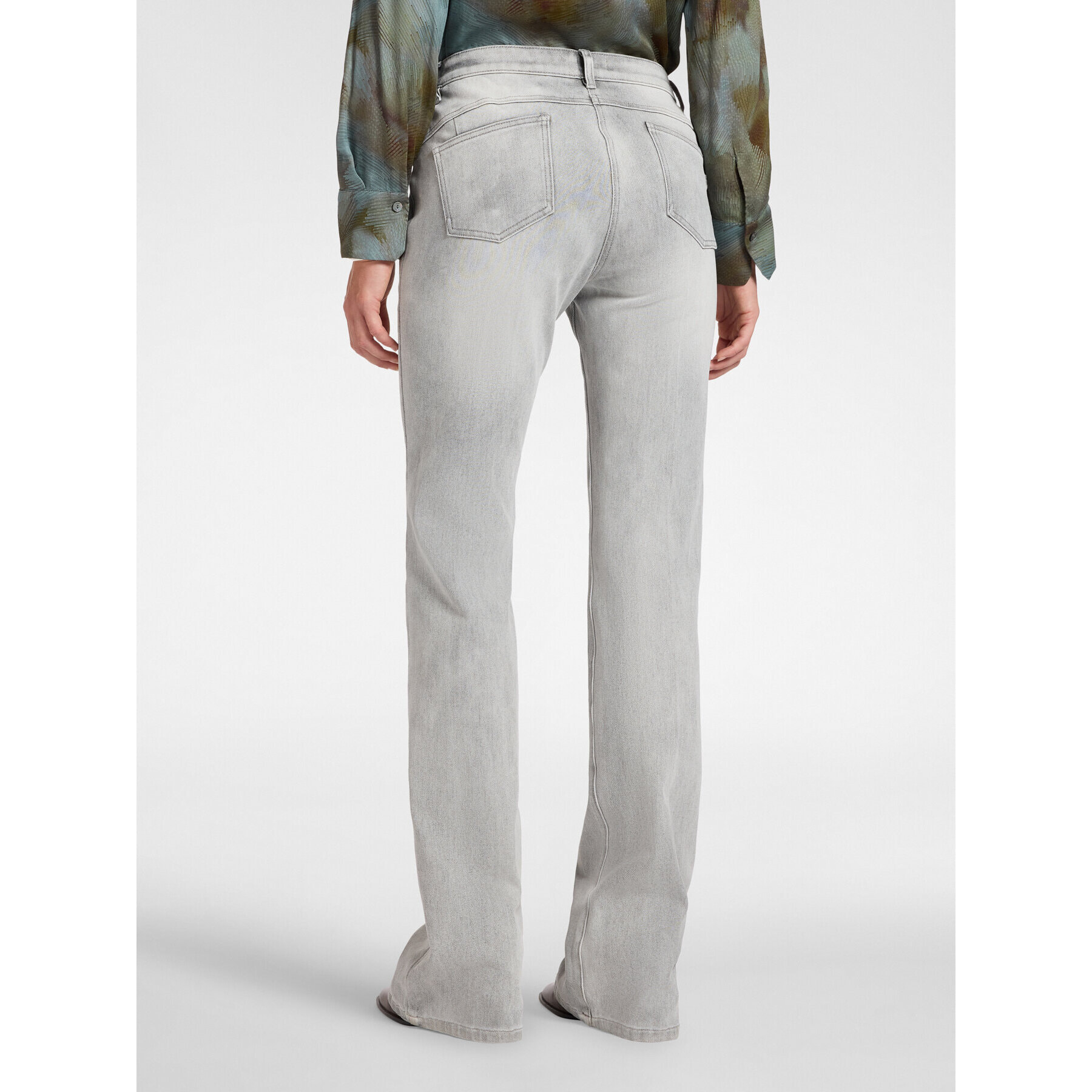 Elena Mirò - Jeans acampanados "Florence" en denim stone washed - Gris