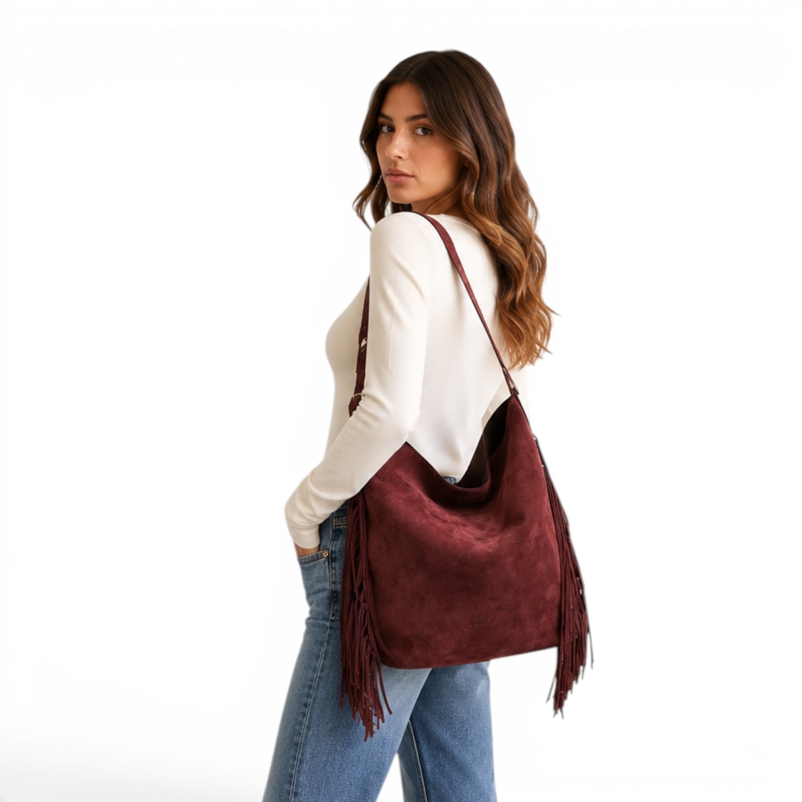Bolso de hombro Cheval Firenze Rose Burdeos