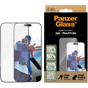 Protège écran PANZERGLASS iPhone 16 Pro Max verre trempé UWF