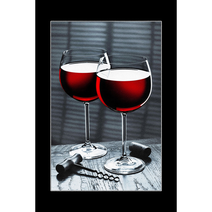 Tableau vin verres de vin rouge  Toile imprimée