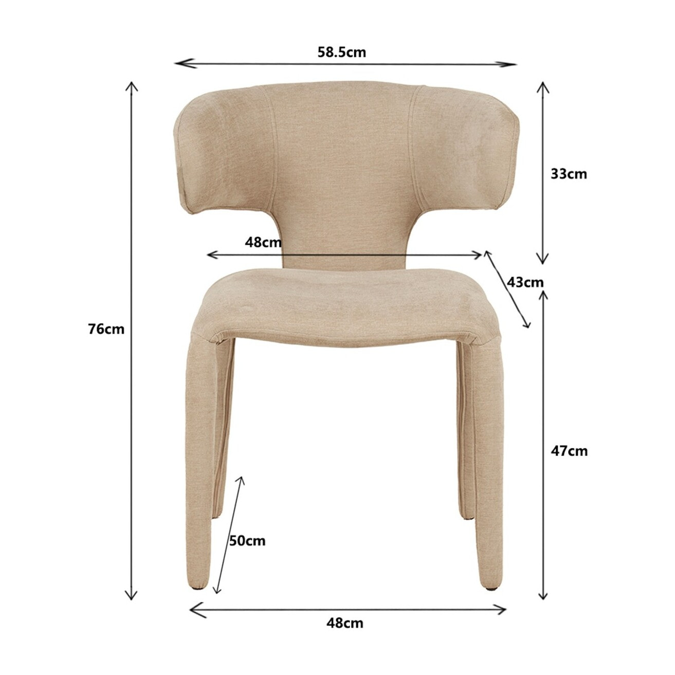 Chaise Tobi beige Kare Design