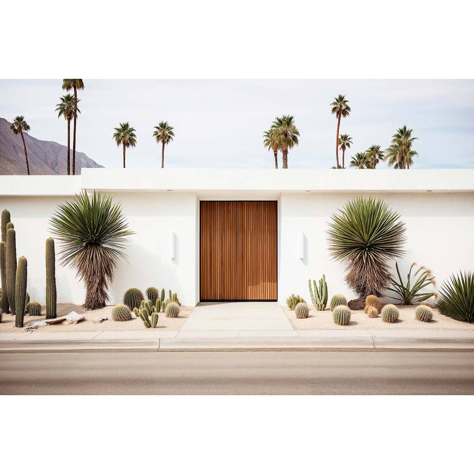 Tableau architecture maison californienne 50s  Toile imprimée