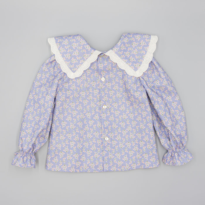 Camisa Lila De Viella Estampada Floral