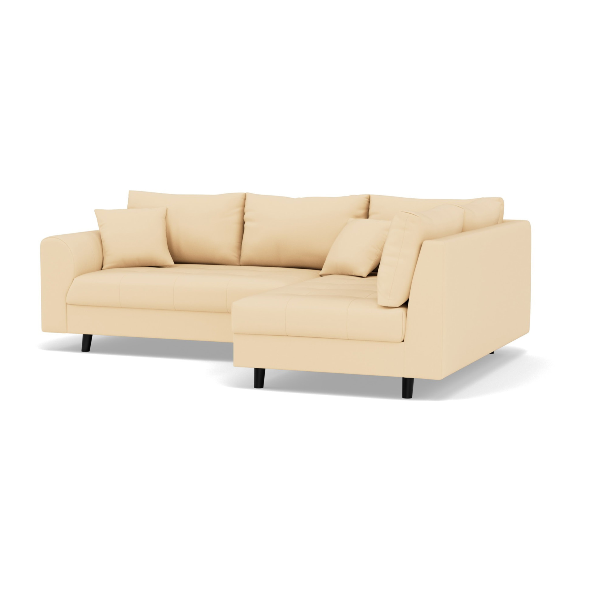 Rune - canapé d'angle droit 4 places en simili - Beige