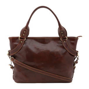 Borsa a mano  da donna In Vera pelle Made in Italy 43x28x12 cm