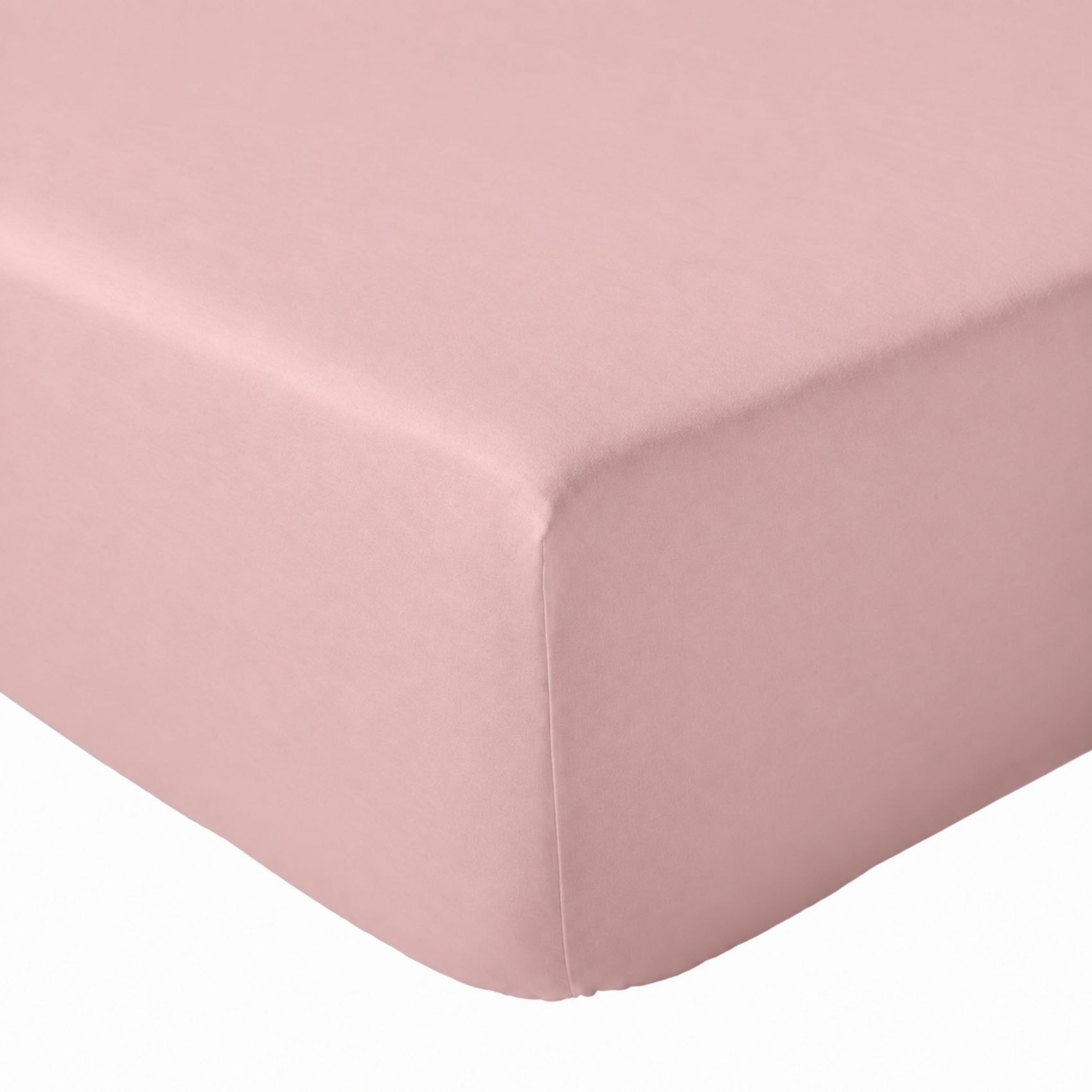 Drap-housse percale de coton uni bonnet 30 cm - Rose