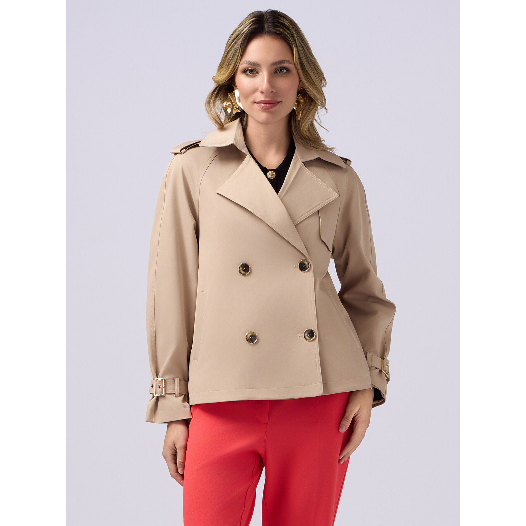Oltre - Trench over corto doppiopetto - Beige