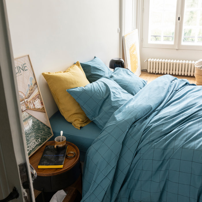Housse de couette en percale de coton lavé, IMPRESSION GRAPHIQUE