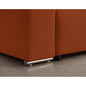 Gabriel - Canapé panoramique en U 7 places convertible avec coffre en tissu texturé - Rouge