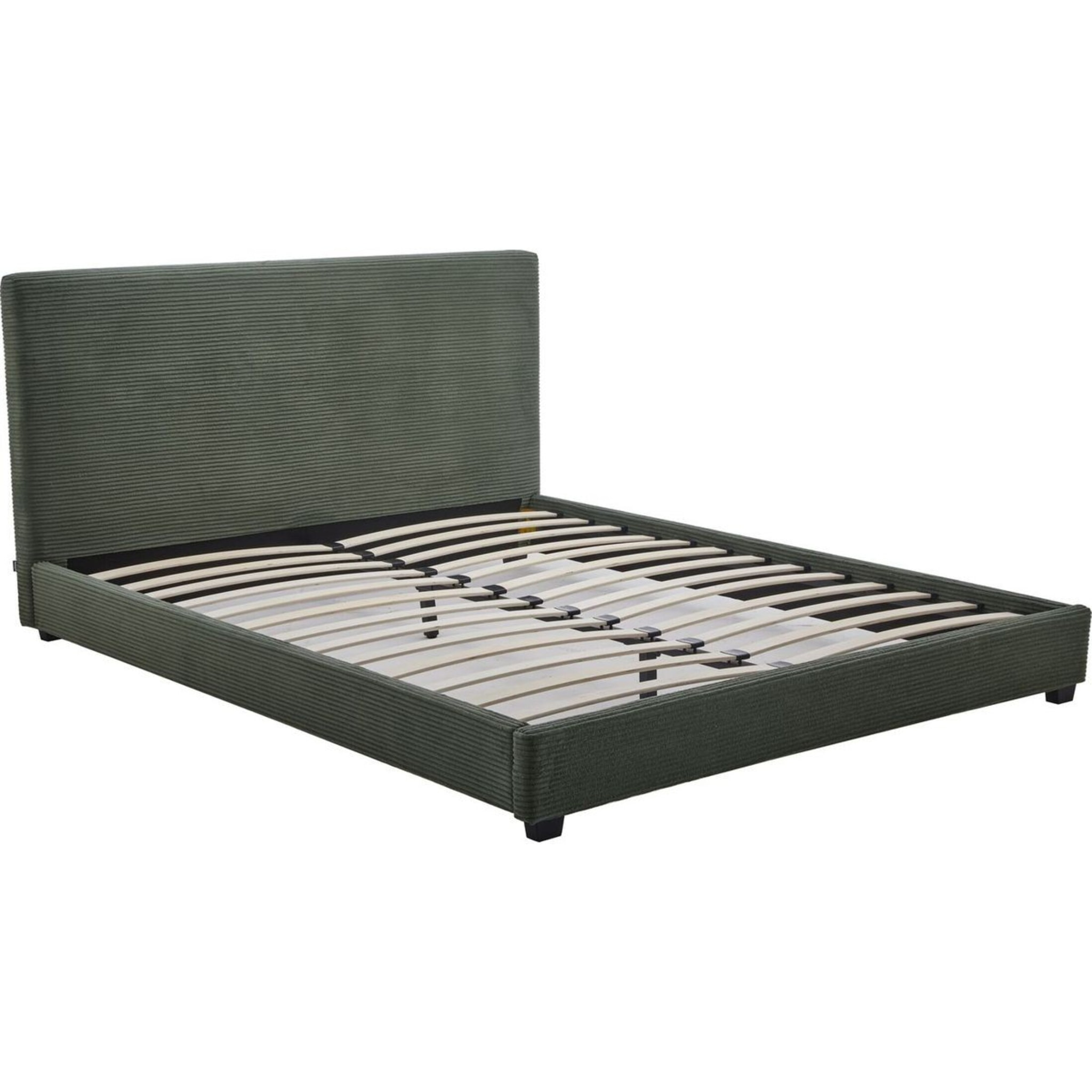 Lit avec tête de lit en velours côtelé - WILLIAM