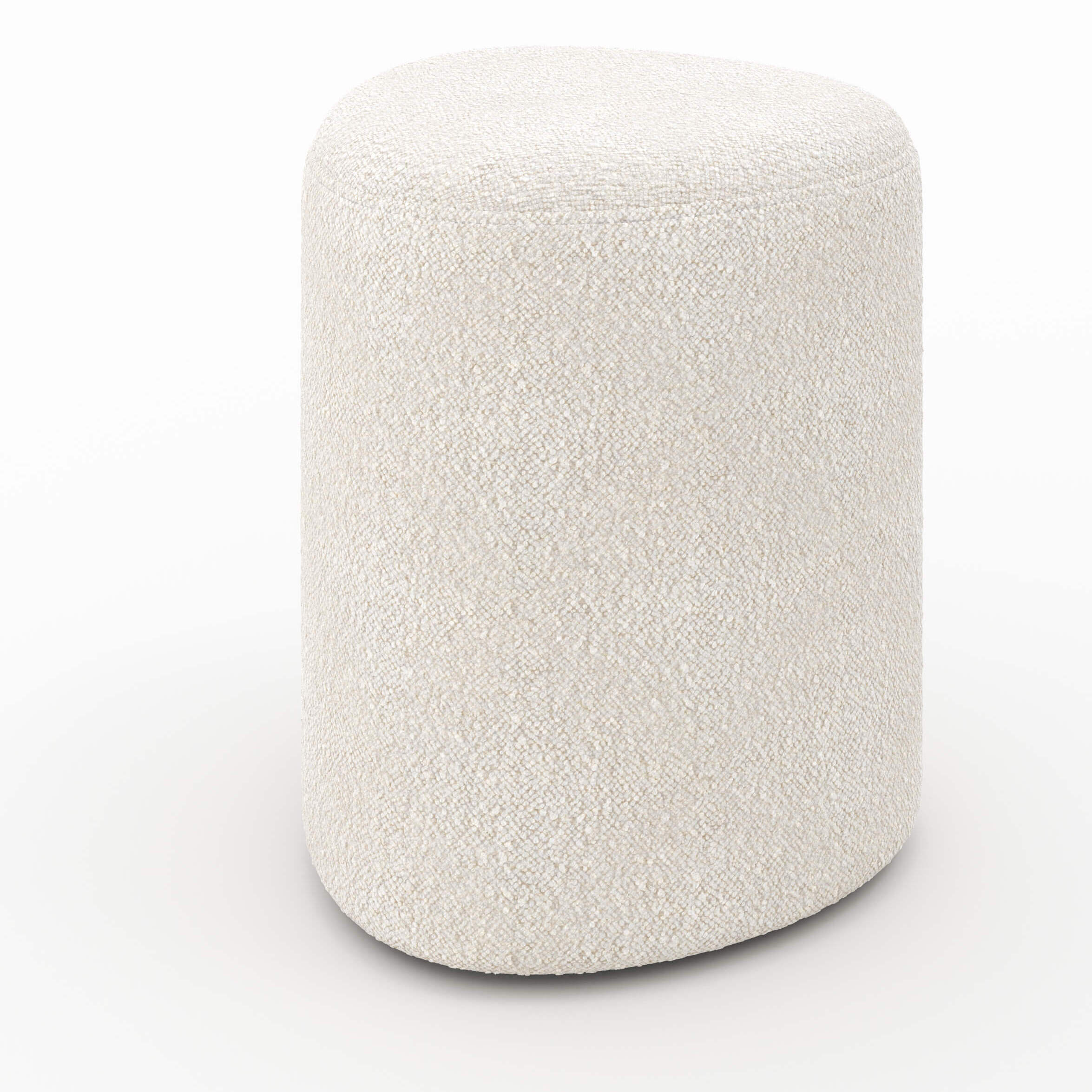 Pouf Emmy triangulaire en tissu bouclé beige