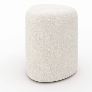 Pouf Emmy triangulaire en tissu bouclé beige