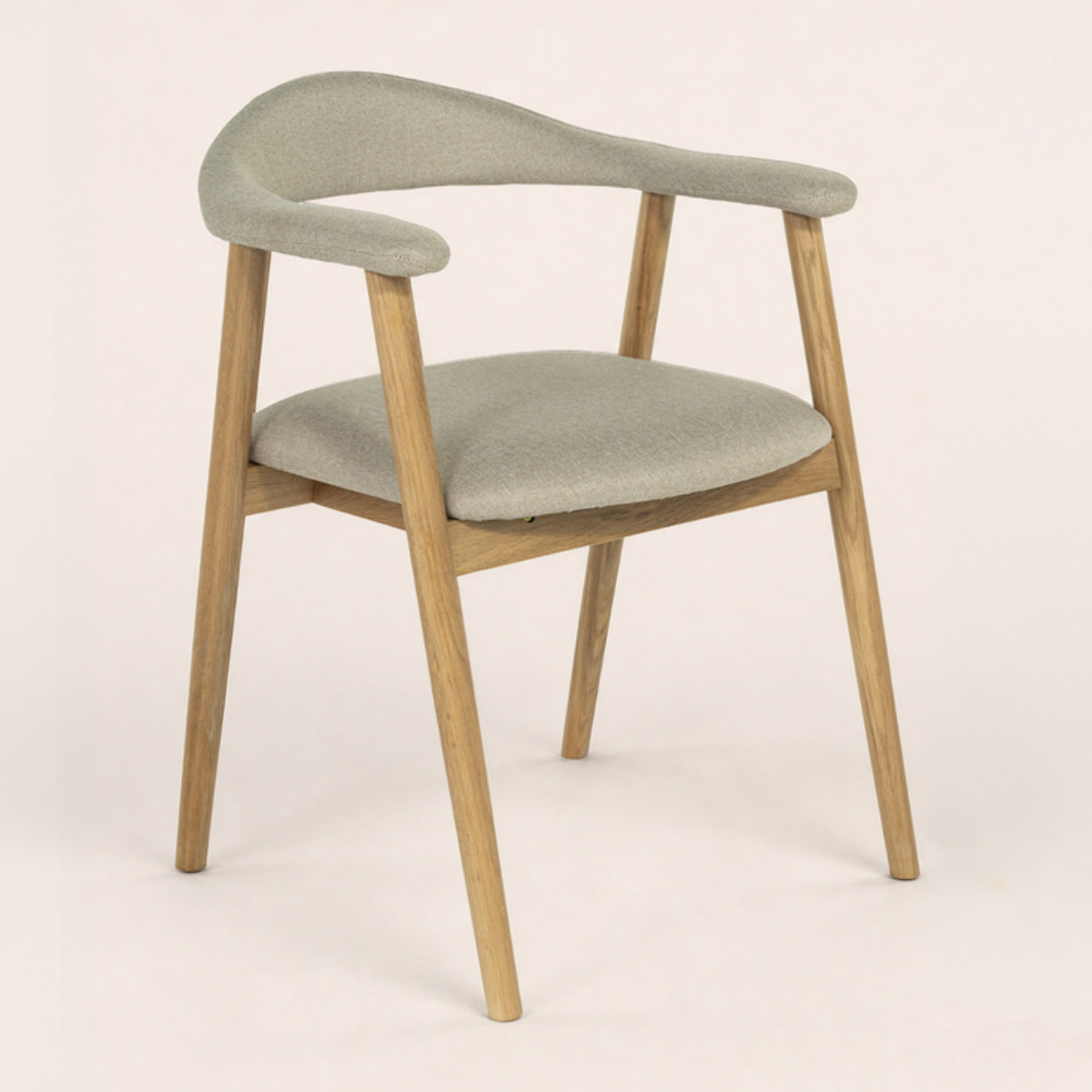 Lore - chaise en chêne massif et tissu - Bois / Beige