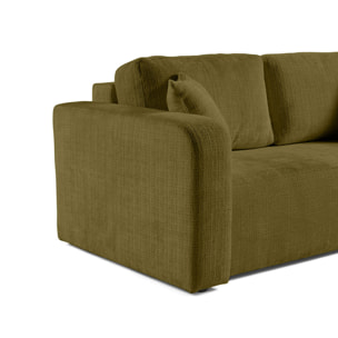 Miro - canapé droit 2 places - en velours texturé - Vert Olive