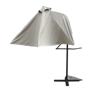 Parasol  ecru droit rond 2,94 x 2,94 m OITIS