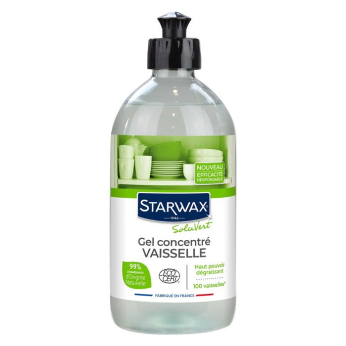 Pack de 6 - Starwax Soluvert - Gel Vaisselle 500Ml