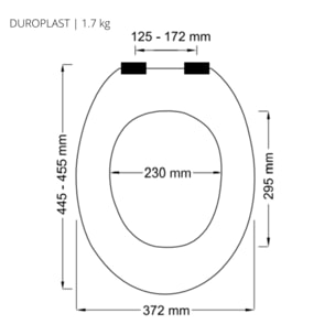 Abattant wc Thermo dur avec frein de chute NEELA Pêche - Charnières ABS Chromé Spirella