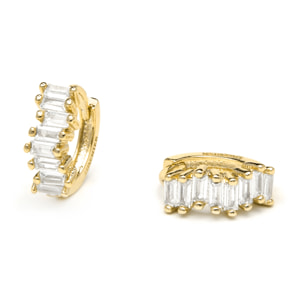 Pendientes acabado oro amarillo de 18k y Circonita Brillante
