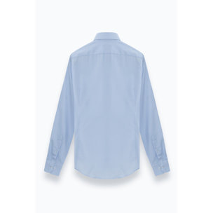 Camicia Uomo 1 Bottone Francese Taylor Fit Twill Unito Celeste