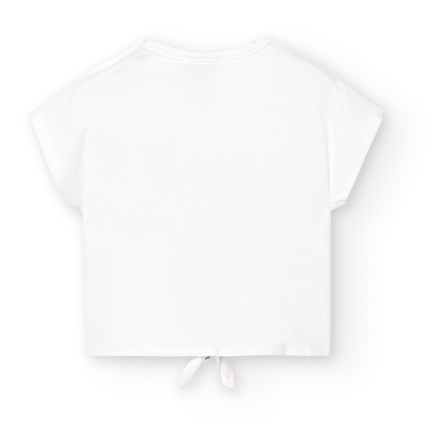 Conjunto niña, algodón estampado, mangas cortas, blanco