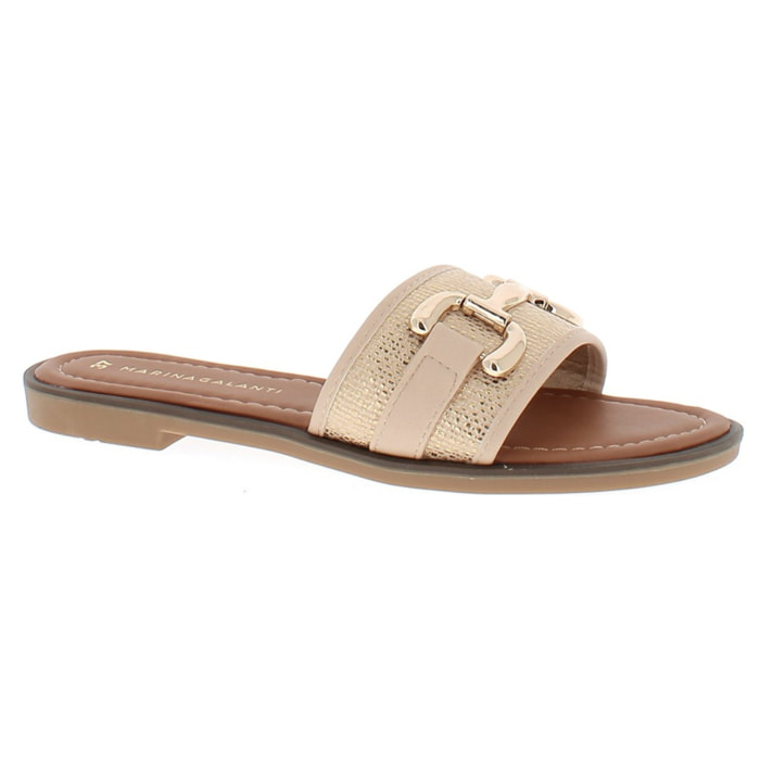 Marina Galanti Scarpe Donna Flat Slippers with Gold Horsebit MG 1E161 Gold