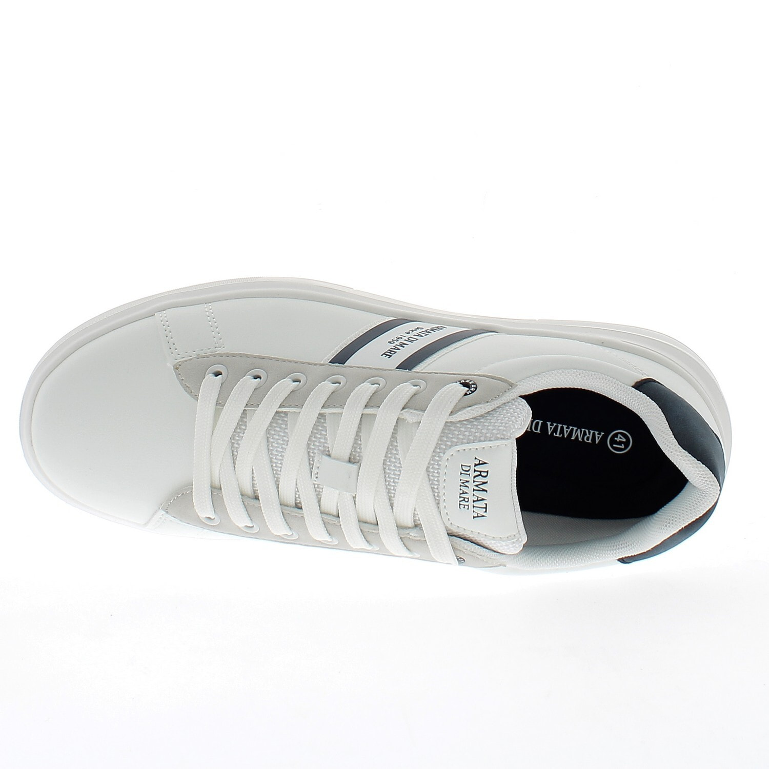 Armata di Mare Scarpe Uomo Court Sneakers Stringate con Soletta Rimovibile in Memory Foam AMU 1D931 Off White