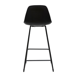 Tabourets de bar design noirs pieds métal H66 cm (lot de 2) FRANZ