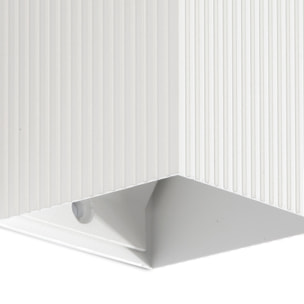 LUNE Lampada da parete piazza bianca scanalata