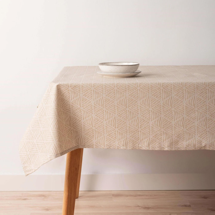 Nappe anti-taches jacquard Bacoli 31990C Beige