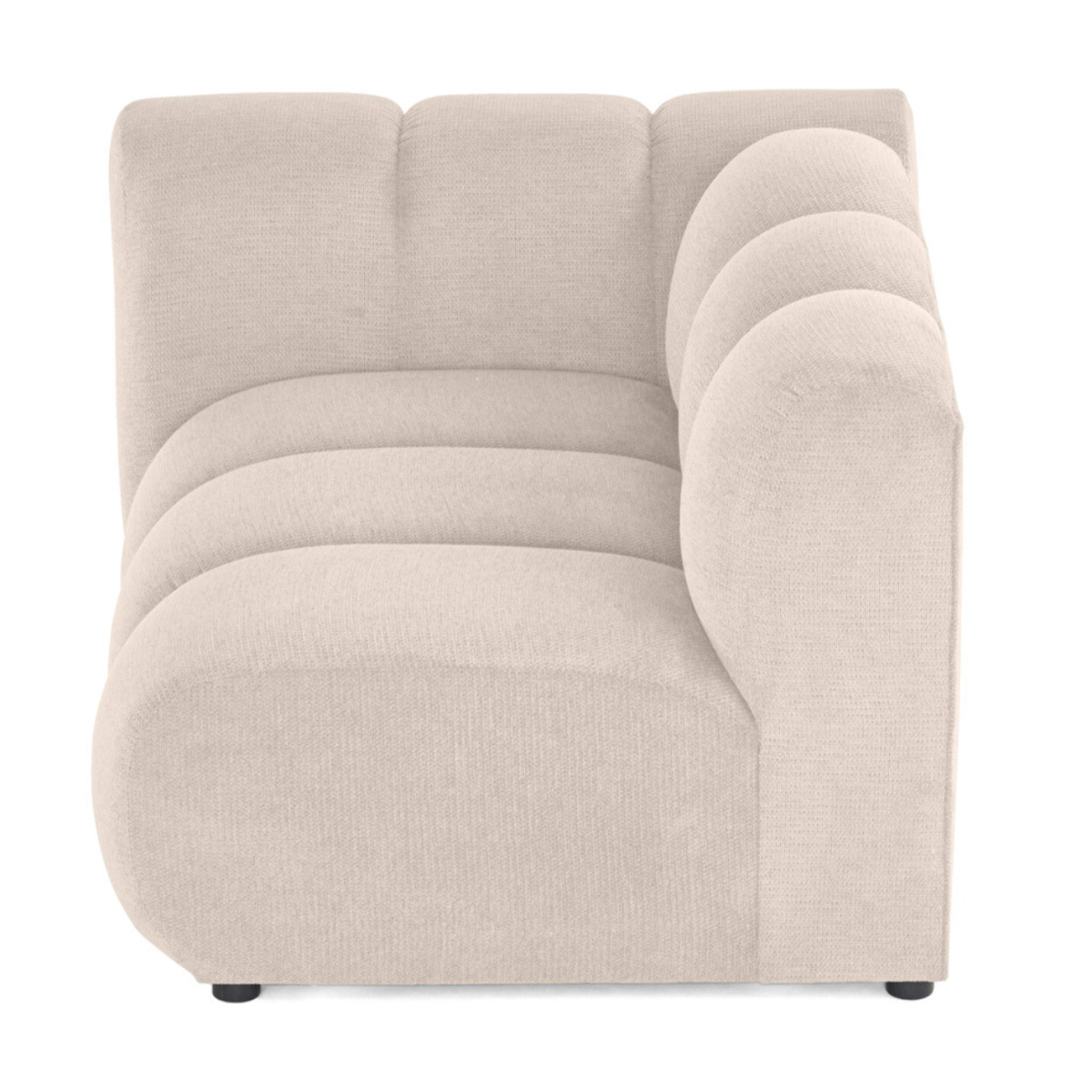 Debbie - module d'assise gauche en tissu texturé - Beige