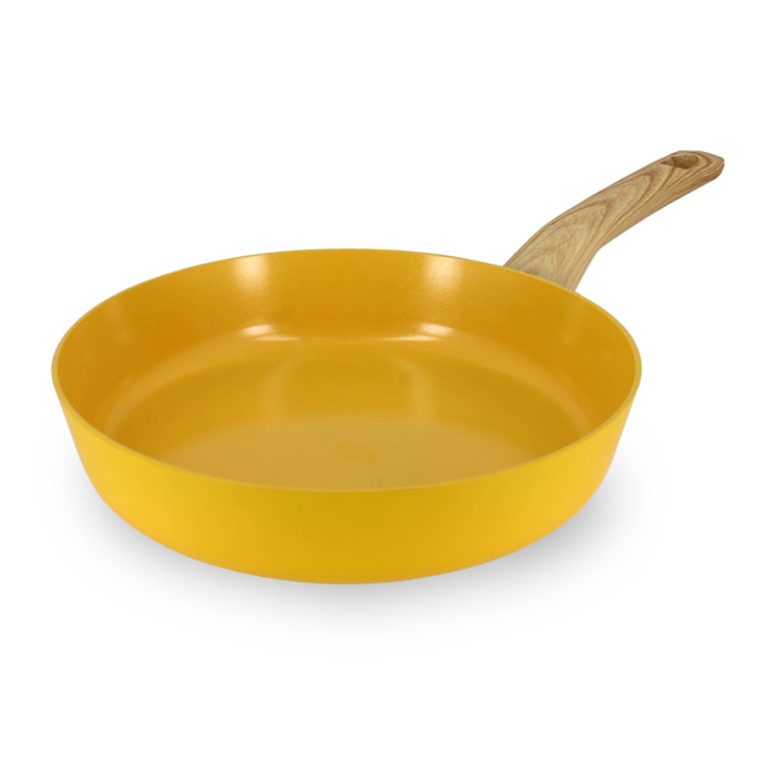 Poêle 24cm avec revêtement céramique jaune - tous feux COLORAMA