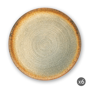 Set de 6 assiettes plates Excelsa – Demetra, Céramique Beige