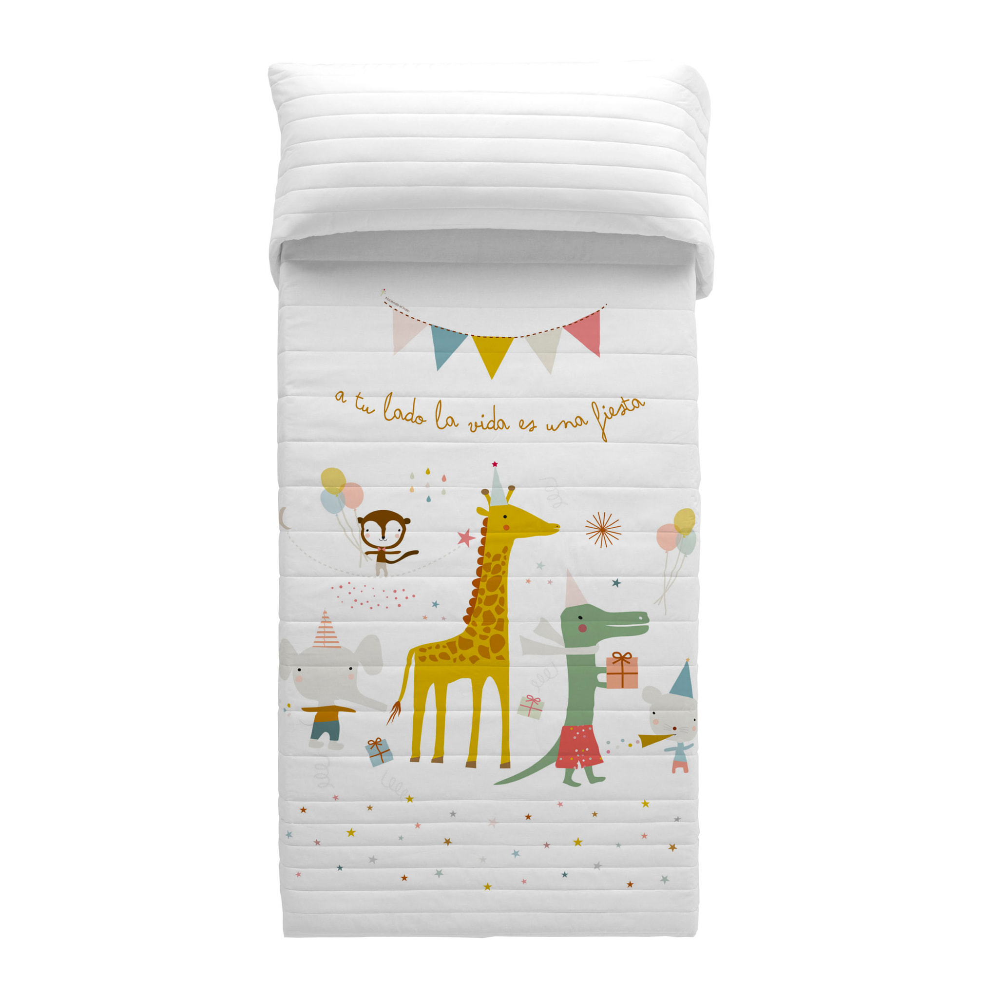Haciendo el Indio - Colcha Bouti Estampada - Reversible - Infantil - 100% Algodón - 70 gr/m² - Fiesta